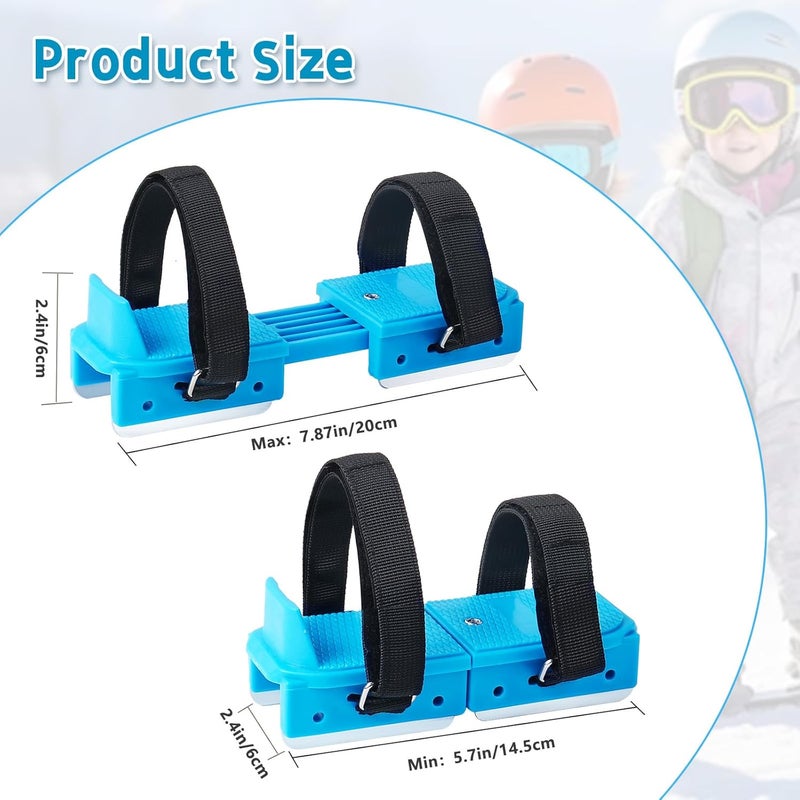 Tryly Toddler Ice Skates, Kids Adjustable Double Runner Ice Skates with Hook and Loop Fastener Straps, Blue Double Blade Ice Skates for Winter Toddler Training Shoes Beginner - Image 2